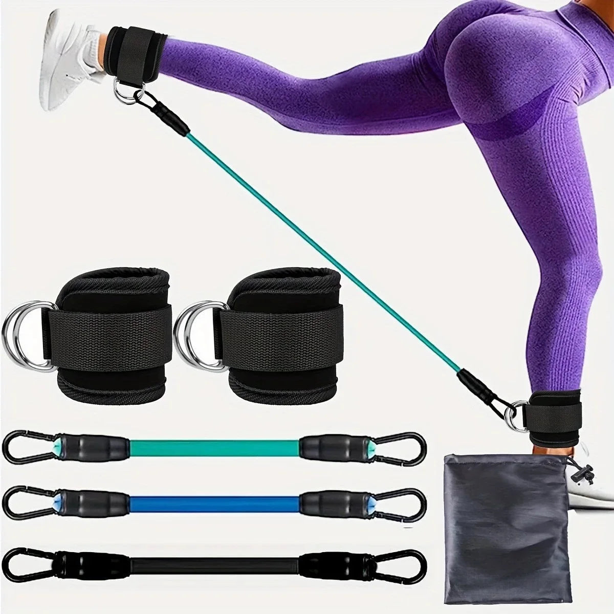 Resistance Band Set Workout Exercise Equipments Ankle Straps Fitness Yoga Elastic Fitness Bands For Home Gym Man And Woman Sport - Artigo Importado