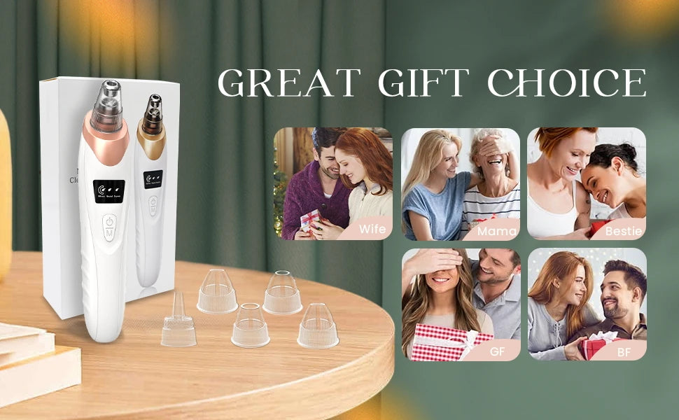 Blackhead Remover PoreVacuum,Facial Pore Cleaner-5 Suction Power,USB Rechargeable Blackhead VacuumKit ElectricAcneExtractorTool - Artigo Importado