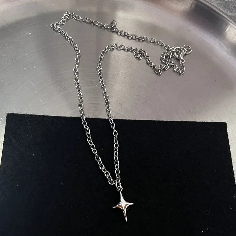 Y2K Flail Fire Heart Teeth Pendant Necklace for Women Men Charm Necklace Grunge Punk Fashion Jewelry - Artigo Importado