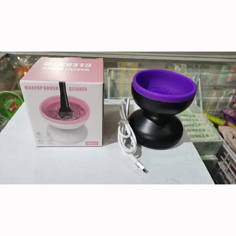 Electric Makeup Brush Cleaner Machine All Size Beauty Makeup Brush Portable Automatic Cosmetic Brushes Cleaner Tool Household - Artigo Importado