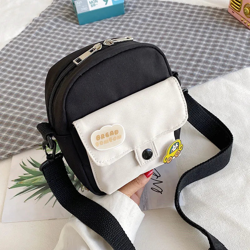 Mini Crossbody Bag for Women 2023 Fashion Small Female Canvas Shoulder Bags Korean Phone Purse Cute Students Purse Flap Bolsas - Artigo Importado