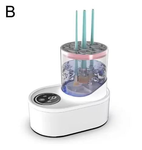 USB Electric Makeup Brush Cleaner 3-in-1 with Automatic Quick-Drying Support Device - Makeup Brush Cleaning And Drying Book Tool - Artigo Importado