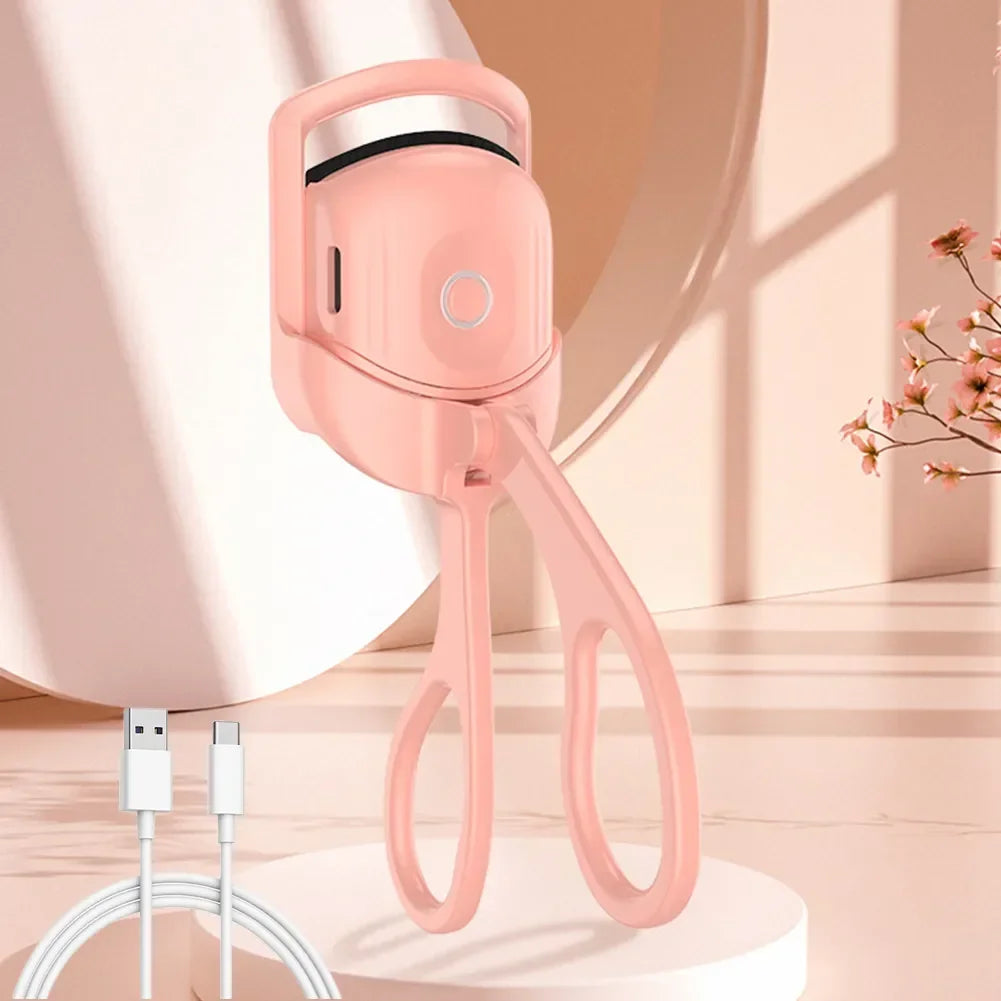 Electric Heated Eyelash Curler Eyelashes Curls Thermal Eyelash Curler USB Rechargeable Mini Long Lasting Makeup Tool Beauty Tool - Artigo Importado