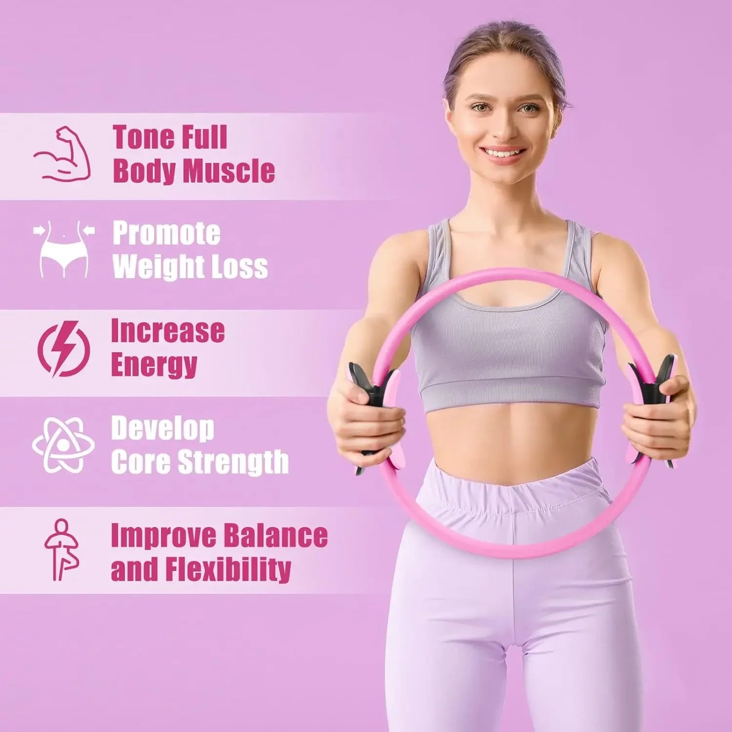 Pilates Ring, Home Resistance Trainer, Slim Thighs, Open Shoulders, Beautify Back, Yoga Magic Ring Shaping Tool - Artigo Importado