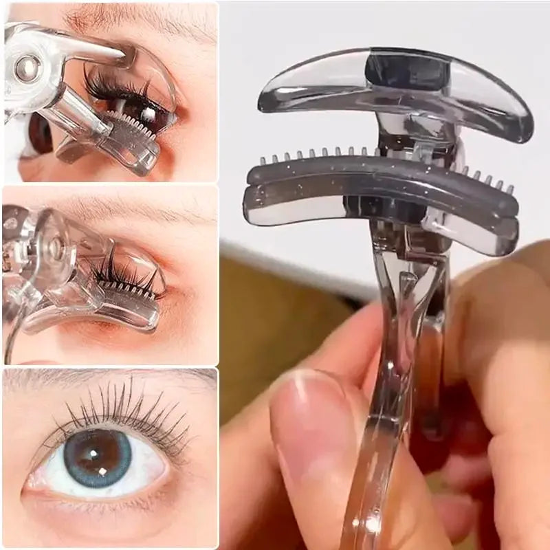 Dual-Type Eyelash Curler with Comb – Wide & Partial Clip Options, Waterproof, Long-Lasting, Natural Curl, Unisex Certified - Artigo Importado