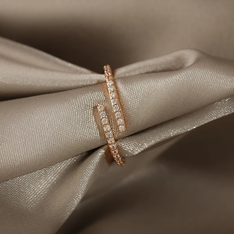 Minimalist Geometric Rose Gold Colour Rings For Woman Korean Fashion Jewelry New Goth Accessories Student Girl's Simple Ring Set - Artigo Importado