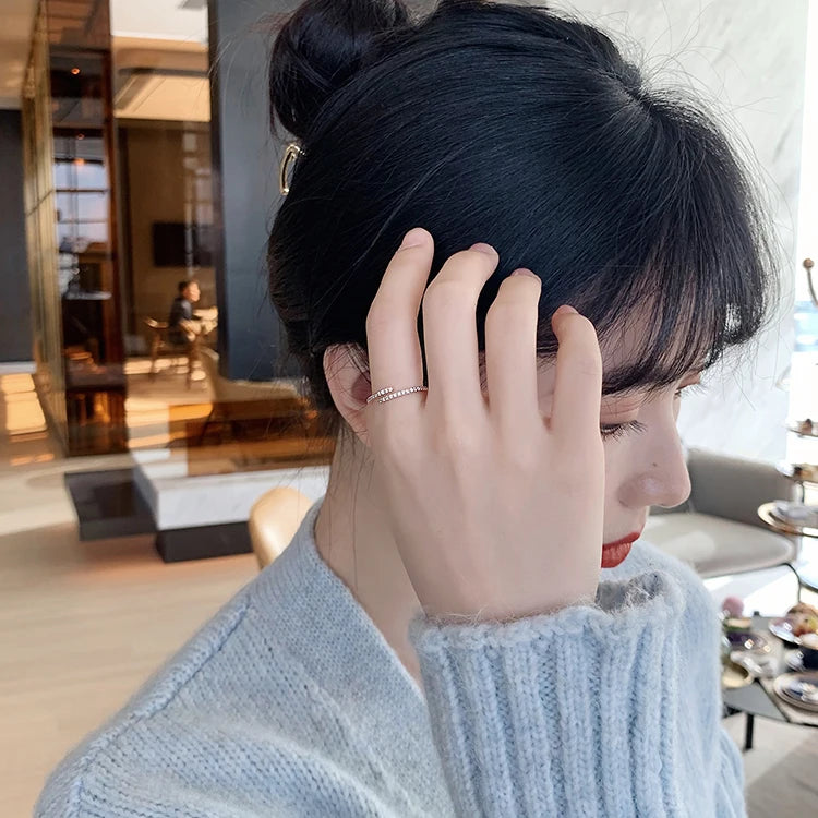 Minimalist Geometric Rose Gold Colour Rings For Woman Korean Fashion Jewelry New Goth Accessories Student Girl's Simple Ring Set - Artigo Importado