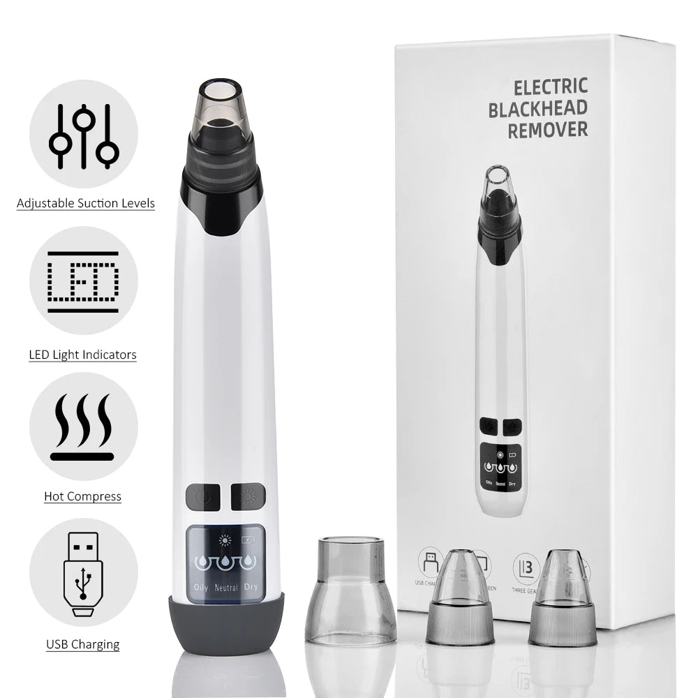 Blackhead Remover Vacuum Acne Pimple Black Spot Suction Electric Facial Pore Cleaner Skincare Exfoliating Beauty Instrument - Artigo Importado