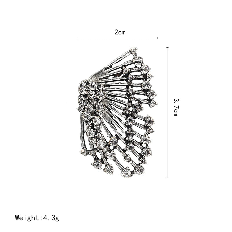 Statement Crystal Stud Earrings For Woman Punk Rock Boucle D'oreille Vintage Jewelry Dazzling Cubic Zirconia Brincos - Artigo Importado