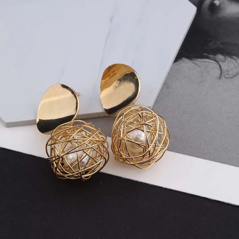 2019 Fashion Statement Earrings 2018 Ball Geometric Earrings For Women Hanging Dangle Earrings Drop Earring Modern Jewelry - Artigo Importado