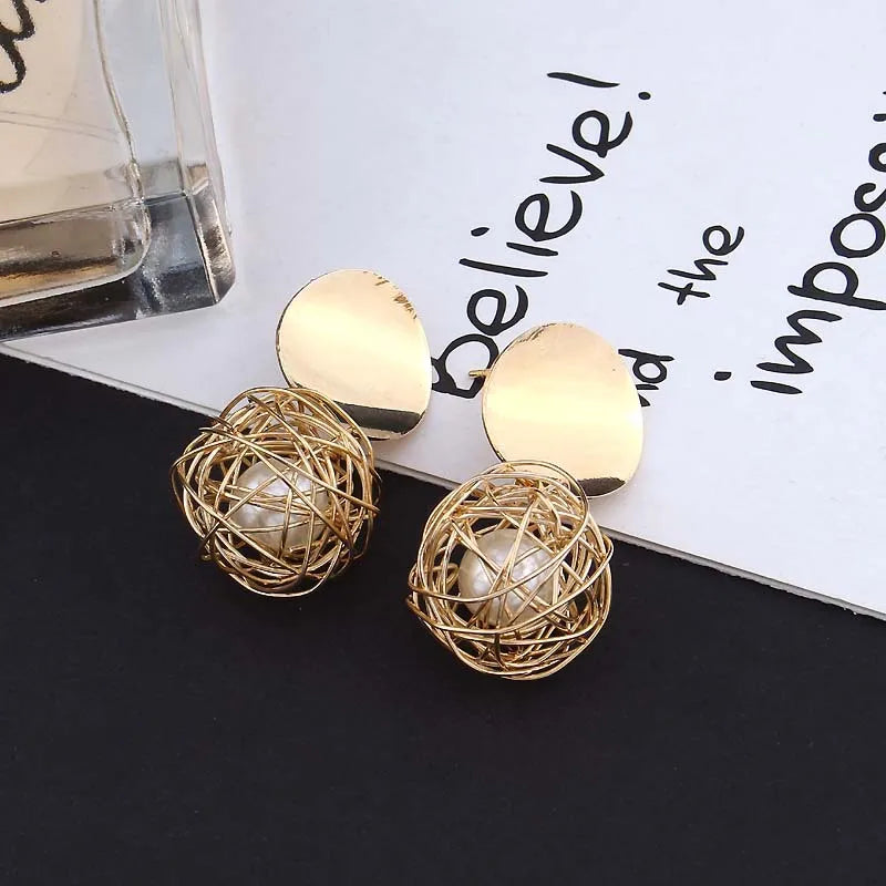 2019 Fashion Statement Earrings 2018 Ball Geometric Earrings For Women Hanging Dangle Earrings Drop Earring Modern Jewelry - Artigo Importado