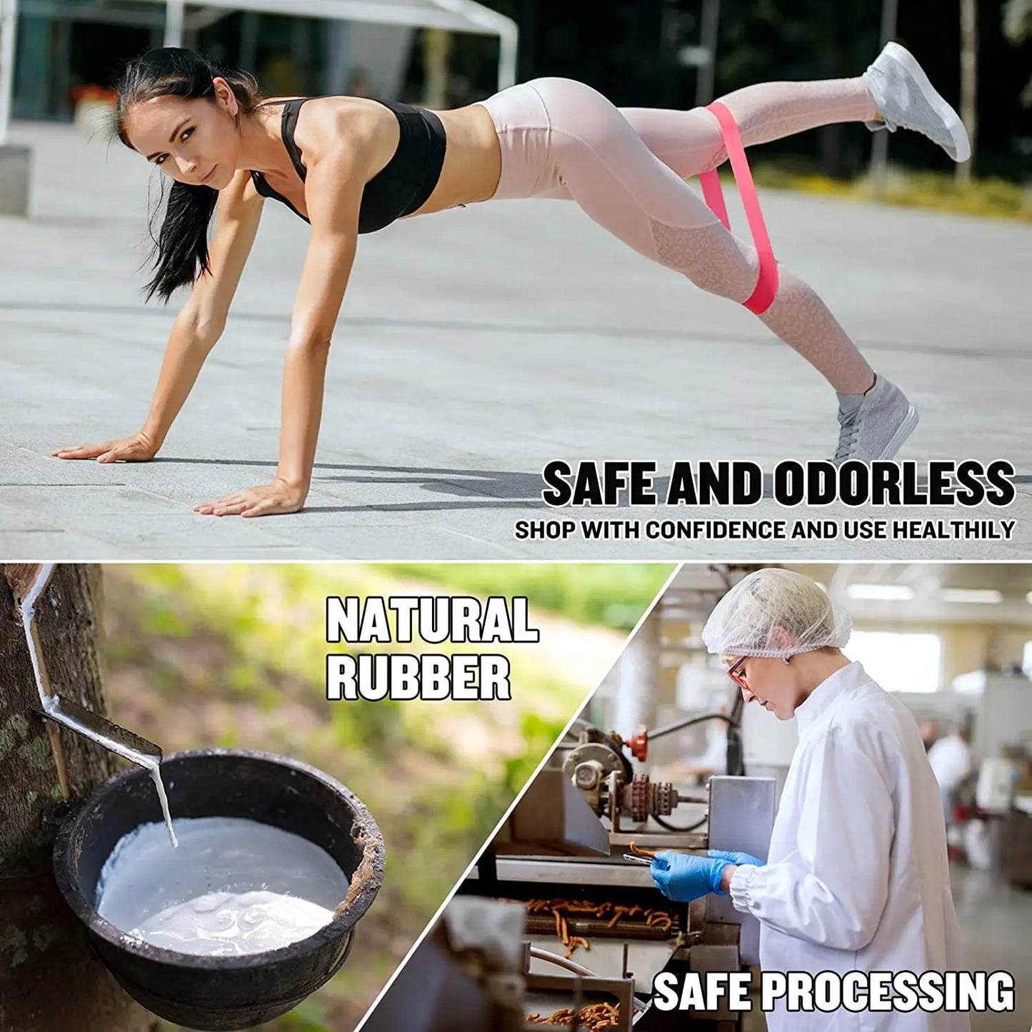 Resistance Loop Exercise Bands 5 Different Resistance Levels Elastic Band Suitable for arm Leg Stretching and Strength Training - Artigo Importado