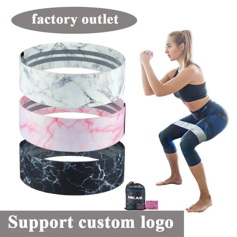 Resistance Bands Set Fitness Exercise Elastic Booty Bands Logo Training Workout Sport Yoga Strength Gym Equipment - Artigo Importado