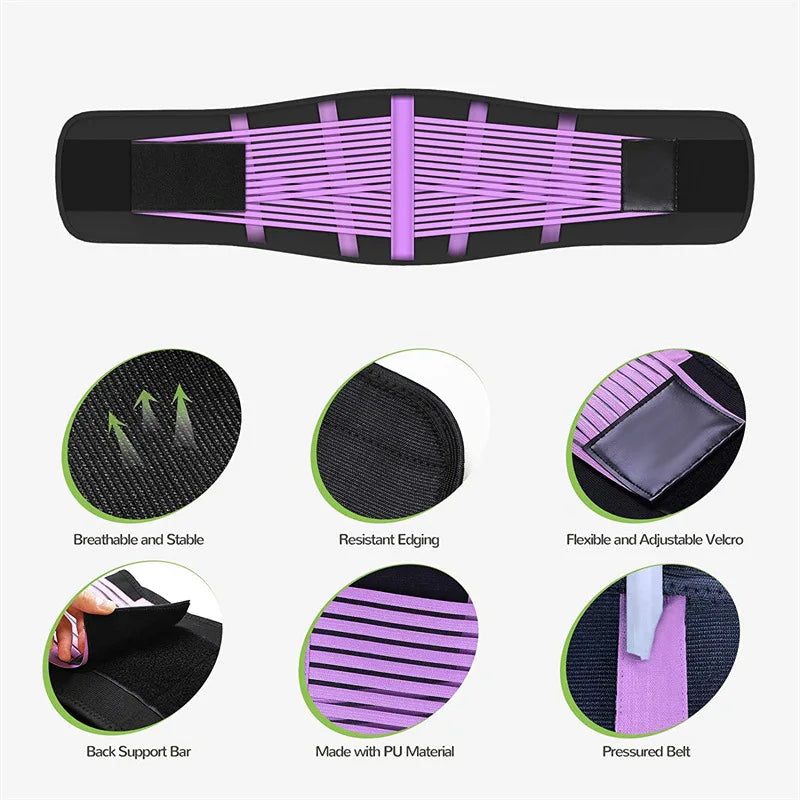 Waist Trainer Belt,Gym Lumbar Belt,Elastic Slimming Body Shaper,Fitness Belt Sport Girdle,Workout Lumbar Spine Strap for Women - Artigo Importado