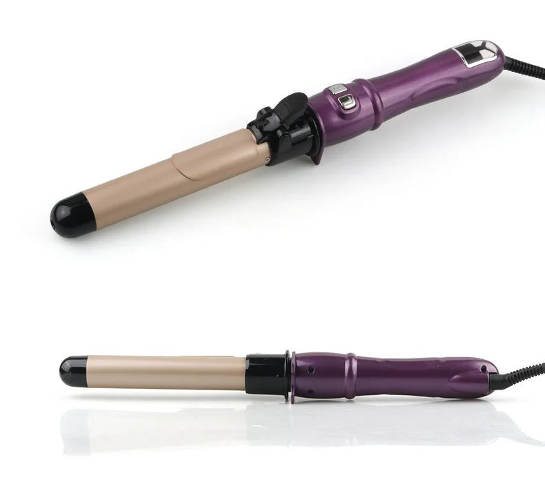 Automatic Hair Curler 1.1inches Rotating Curling Iron with LED Display Fast Heating Curling Wand Hair Curler for Home&Travel Use - Artigo Importado