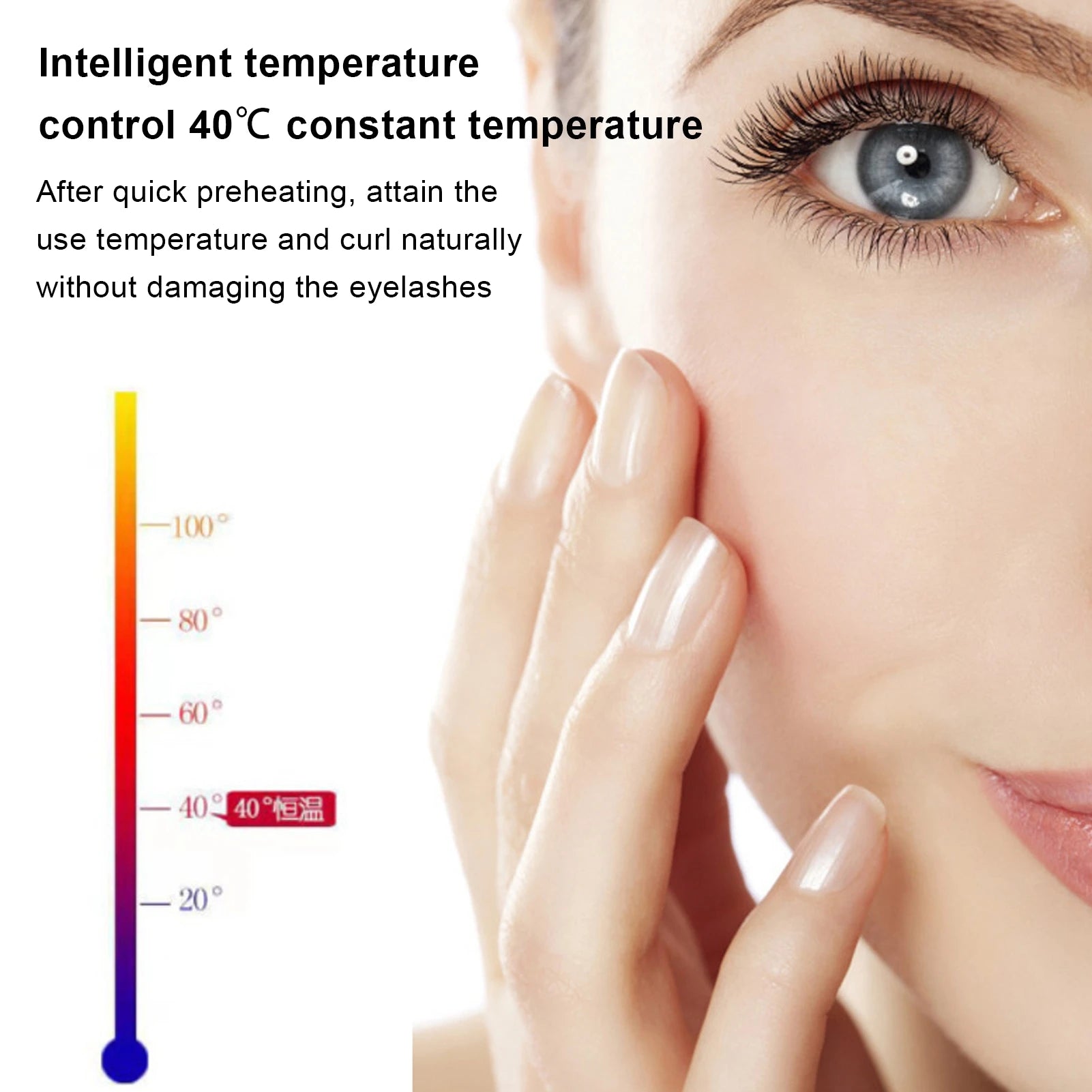 Heated Eyelash Curler Handheld Electric Intelligent Temperature Control Long Lasting Styling Eyelash Curler Mini Eyelash Curler - Artigo Importado