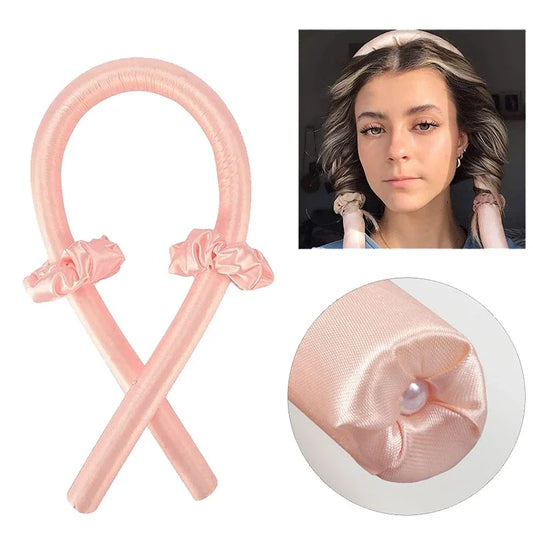 Heatless Curling Rod Headband Ribbon Silk Hairwear Curlers Lazy Curling No Heat Sleeping Soft Curler for Girl Woman Styling Tool - Artigo Importado