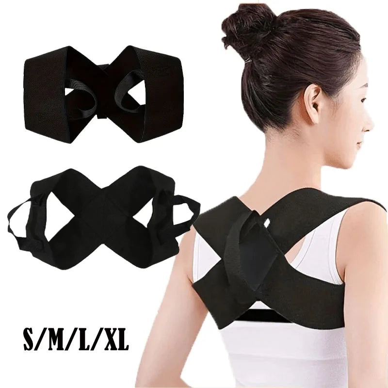 Back Posture Corrector Clavicle Spine Back Brace Belt Adjustable Upper Back Shoulder Lumbar Posture Correction Body Shaping - Artigo Importado