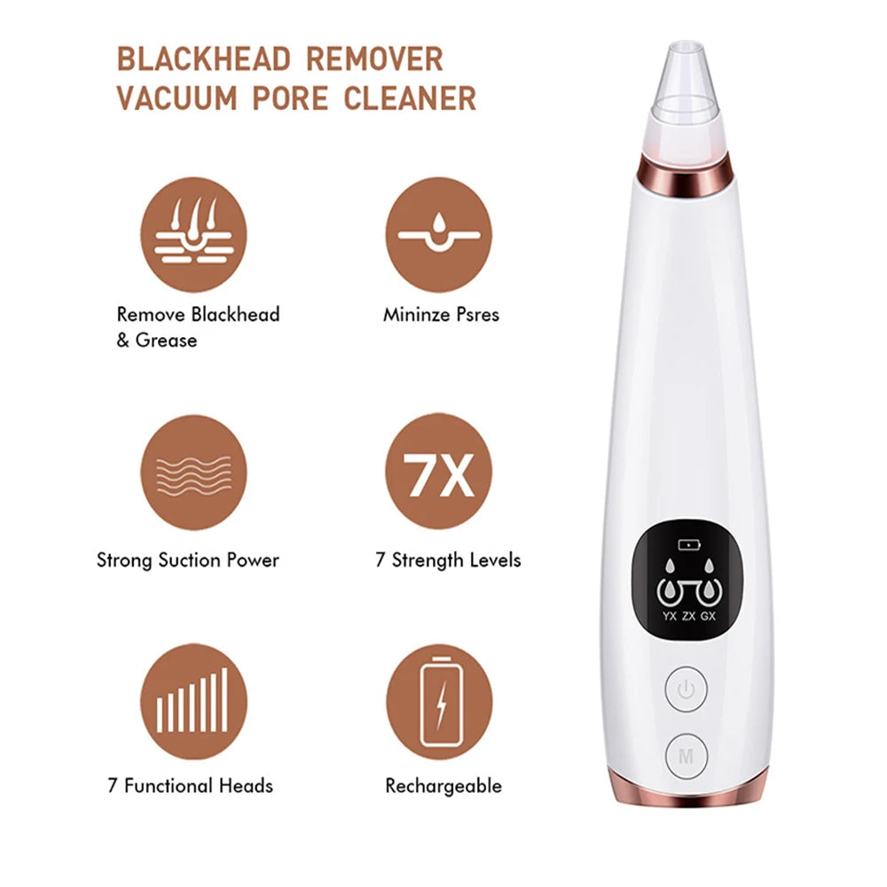 Electric Blackhead Remover Vacuum Acne Cleaner Black Spots Removal Facial Deep Cleansing Pore Cleaner Machine Skin Care Tools - Artigo Importado