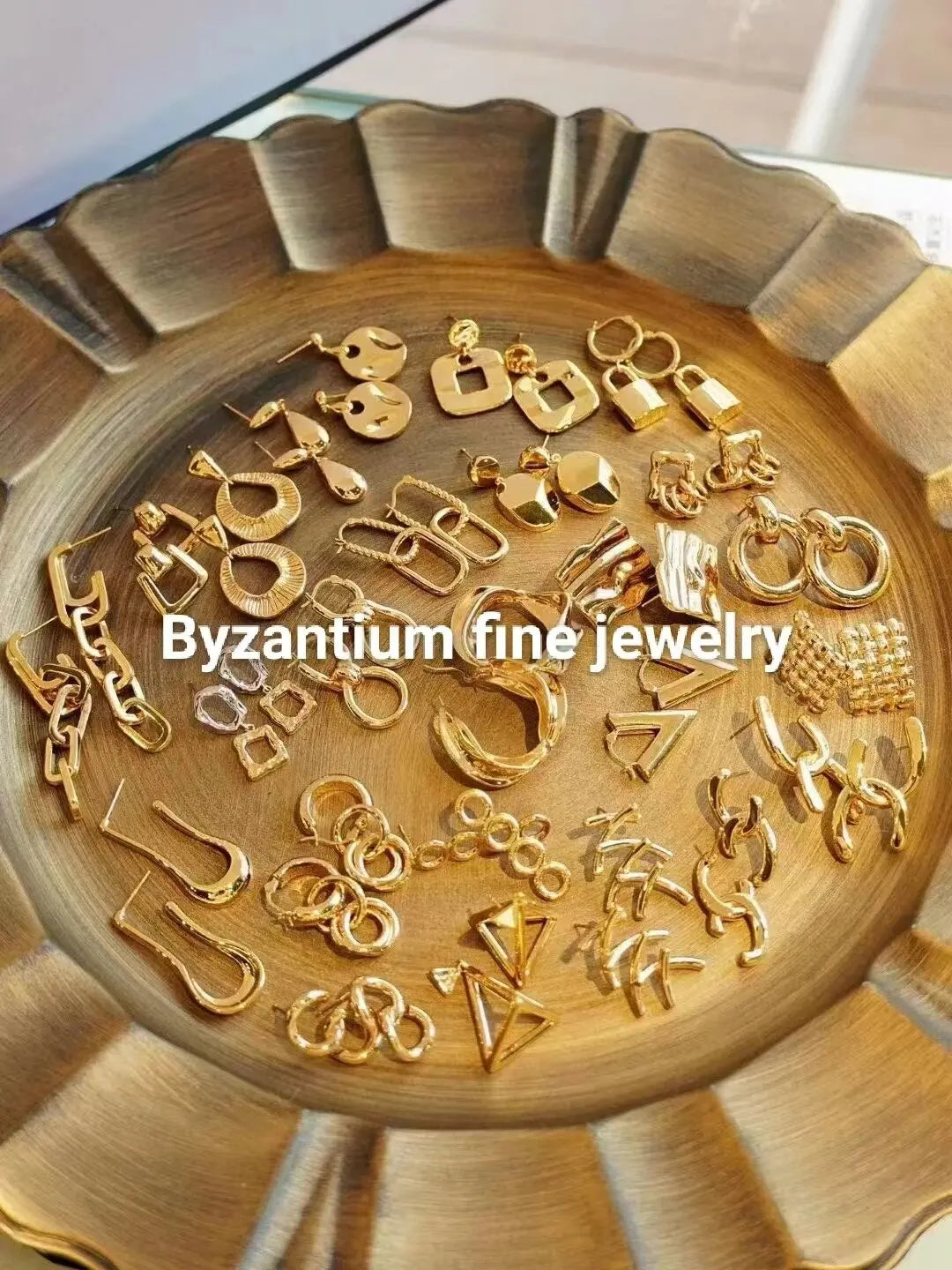 Minimalist Stainless Steel Jewelry Set Two-tones Open Bracelet Hoop Earrings Titanium Steel Statement Chunky Accessories Jewelry - Artigo Importado