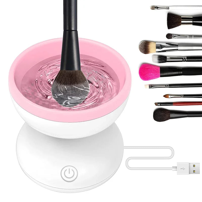Electric Makeup Brush Cleaner Machine All Size Beauty Makeup Brush Portable Automatic Cosmetic Brushes Cleaner Tool Household - Artigo Importado