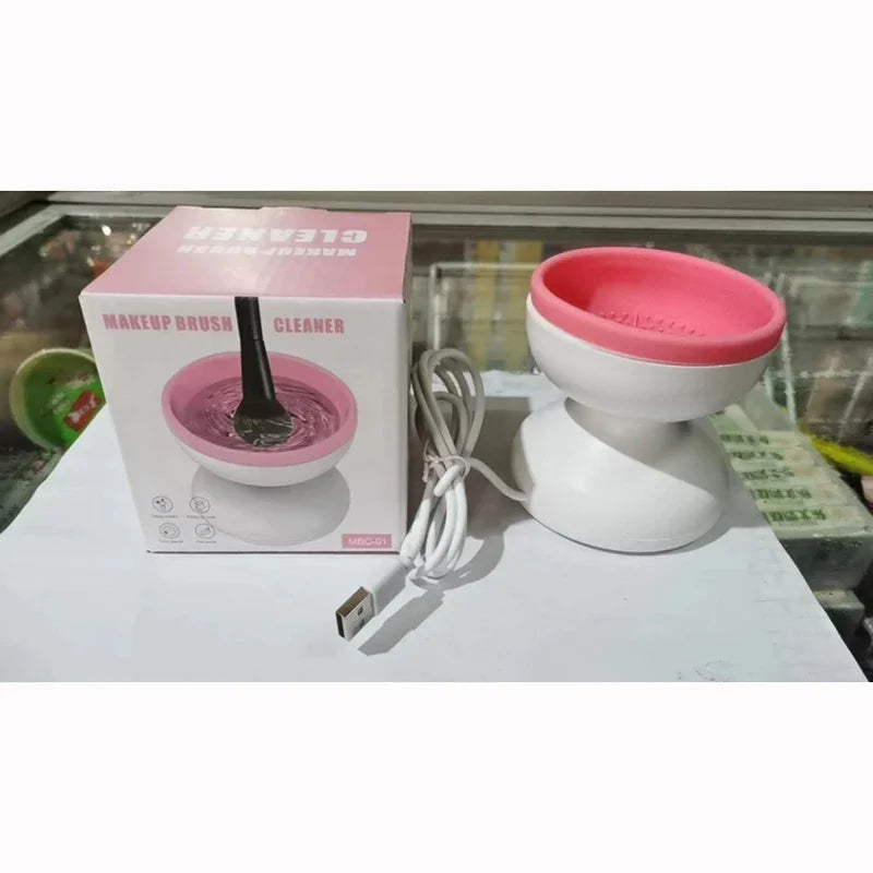 Electric Makeup Brush Cleaner Machine All Size Beauty Makeup Brush Portable Automatic Cosmetic Brushes Cleaner Tool Household - Artigo Importado