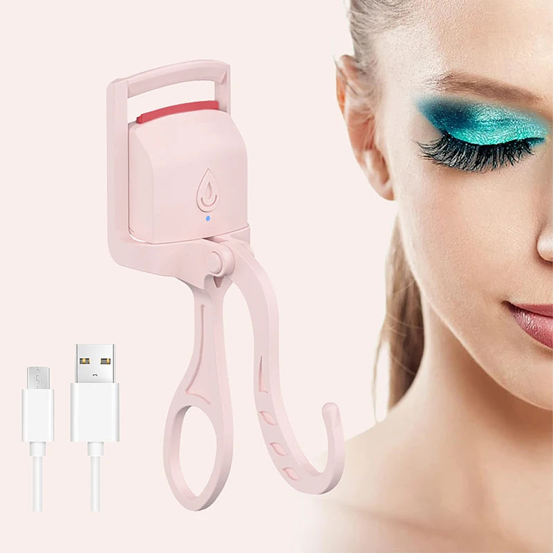 Heated Eyelash Curler-USB Rechargeable Electric Eyelash Curler- Eyelash Curlers Heated Fast Heat Up - Artigo Importado
