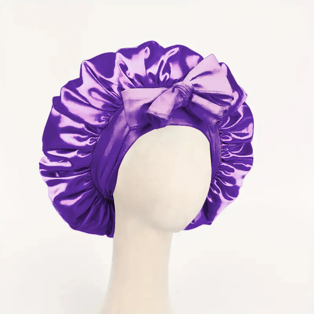 Satin Bonnet Silk Bonnet Adjustable Bonne For Sleeping Hair Bonnet With Tie Band Bonnets For Women Men - Artigo Importado