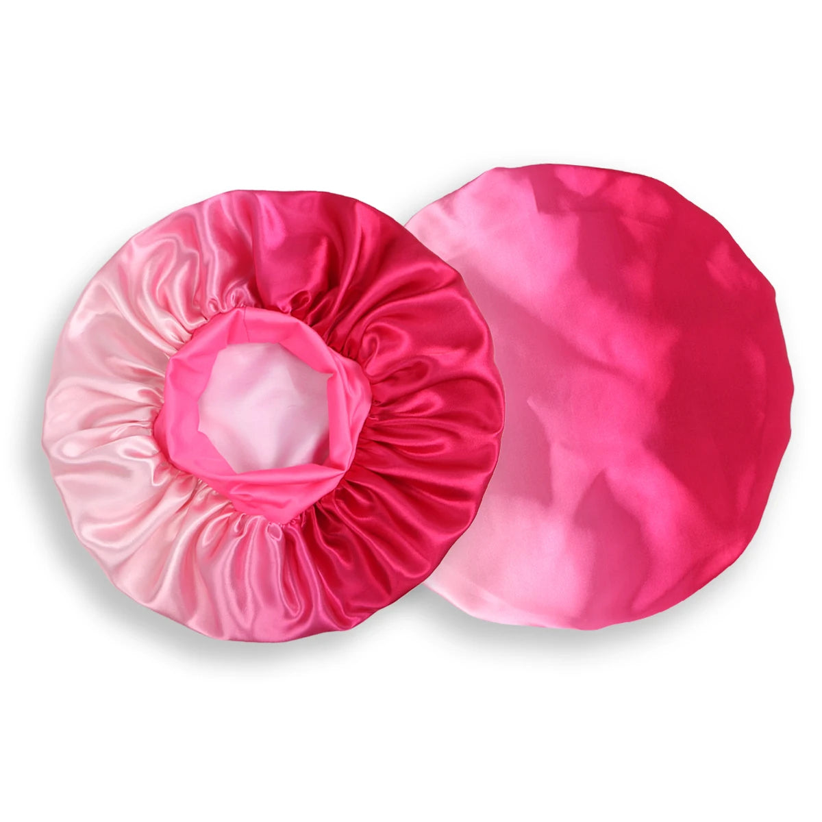 Satin Silk Bonnet Cap with Frontal Wrap, Wide Band, Colorful Fade Printing, Soft Nightcaps, Hair Protect Sleep, Extra Big Size - Artigo Importado