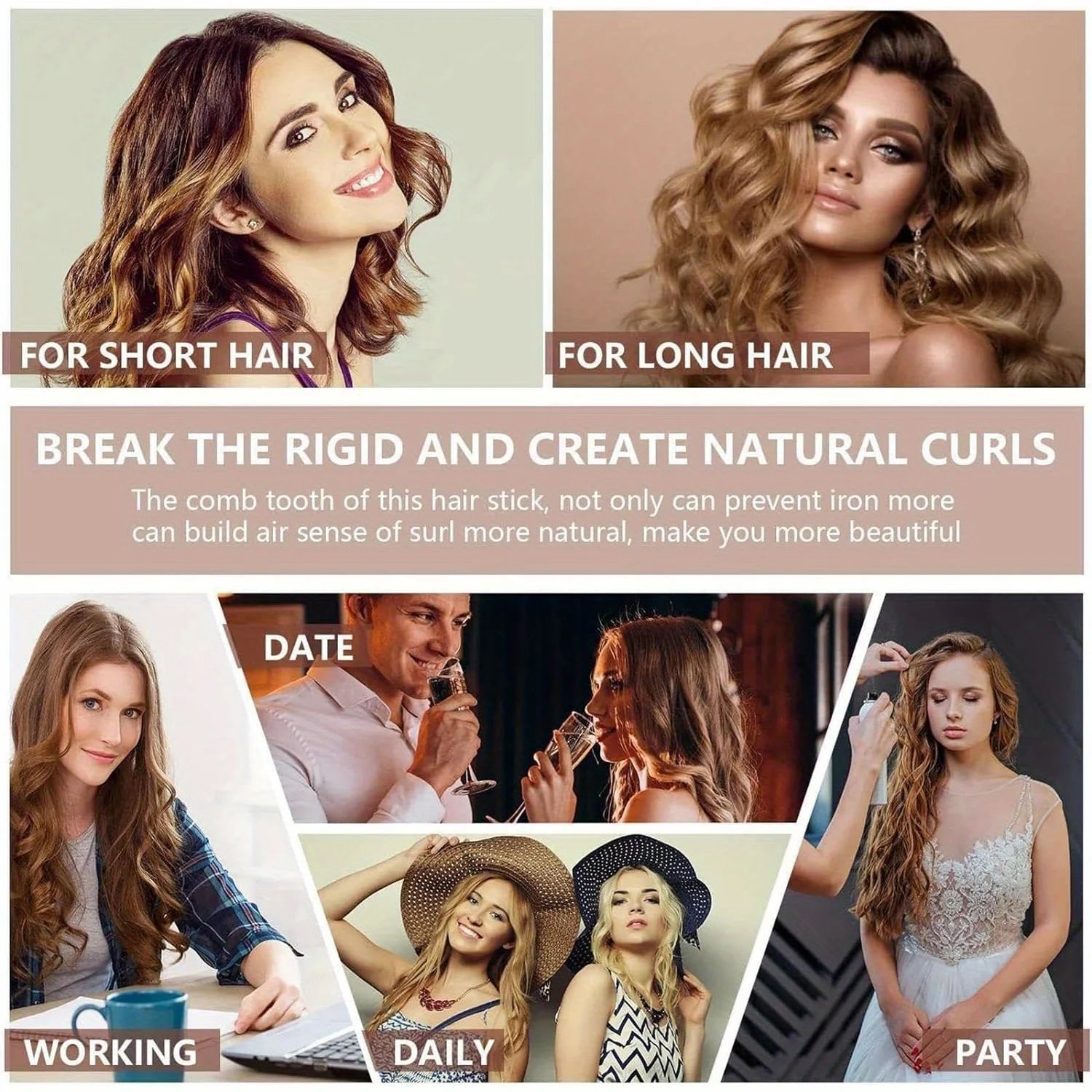 Automatic Hair Curler 32MM Auto Rotating Ceramic Hair Roller Professional Curling Iron Curling Wand Hair Waver - Artigo Importado