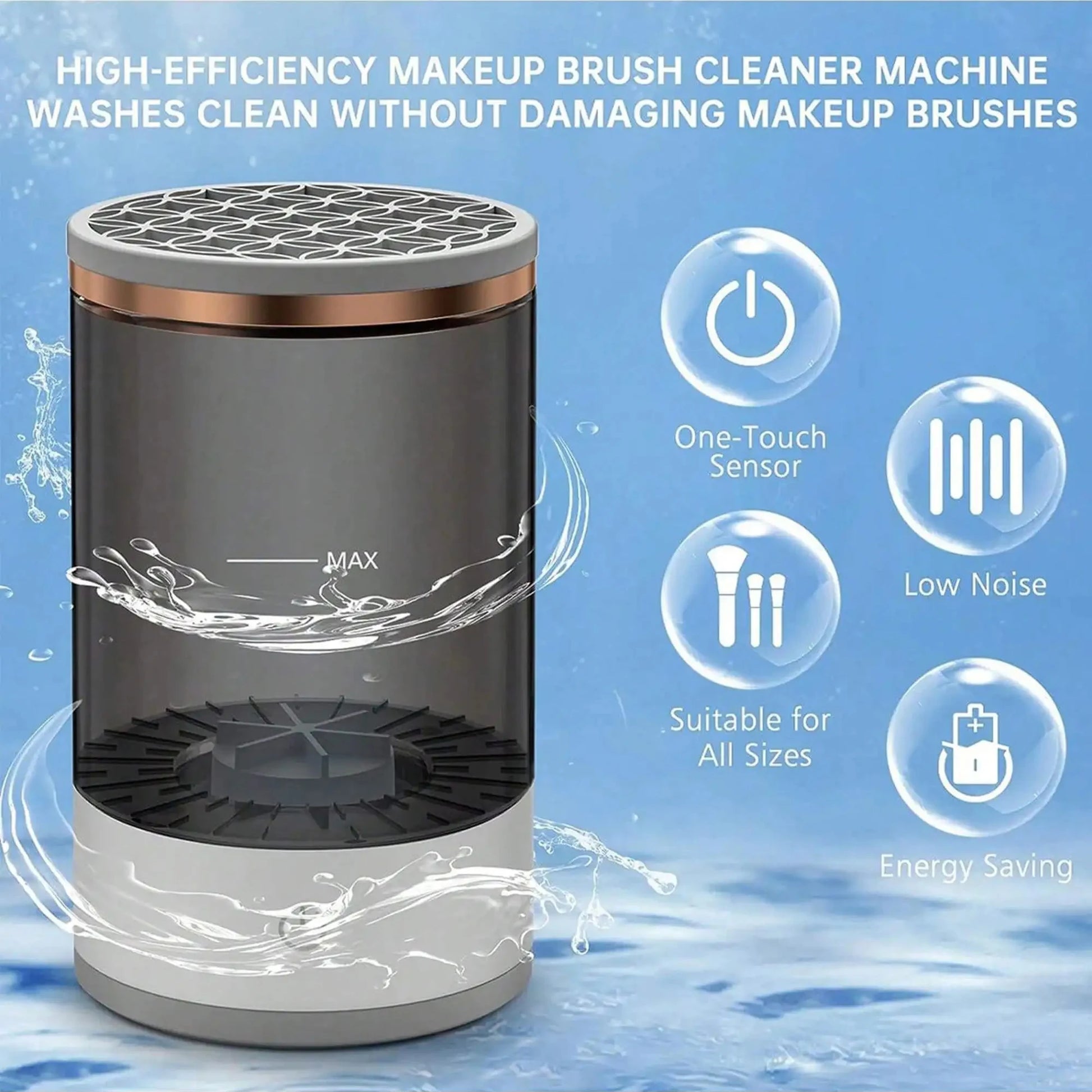 Electric Makeup Brush Cleaner Deep-Cleans All Brush Types, Removes Bacteria, And Protects Skin. - Artigo Importado