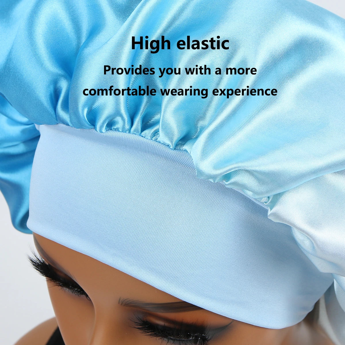 Satin Silk Bonnet Cap with Frontal Wrap, Wide Band, Colorful Fade Printing, Soft Nightcaps, Hair Protect Sleep, Extra Big Size - Artigo Importado