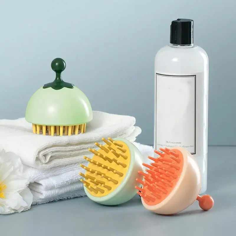 Silicone Shampoo Scalp Hair Massager Comb Bath Cleansing Exfoliator Brush Shampoo Massager Scalp Acupuncture Point Massage Brush - Artigo Importado