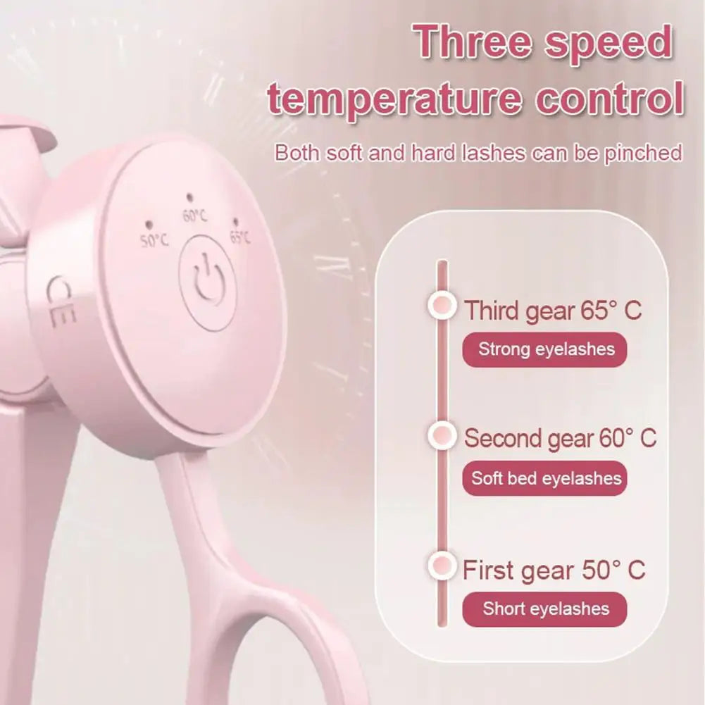 Electric Heated Eyelash Curler Rechargeable Type Curling Heated Eyelash Lasting Shaping Clip Device Tool - Artigo Importado