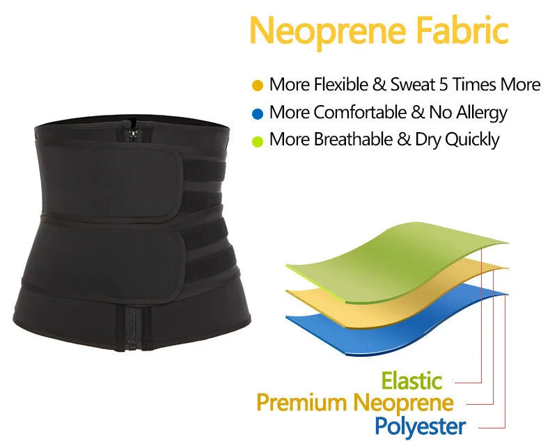 1pc Waist Trainer Slimming Body Shaper Fitness Belt Weight Loss Fat Burning Sport Girdle Sweat Trimmer Workout Cincher Shapewear - Artigo Importado