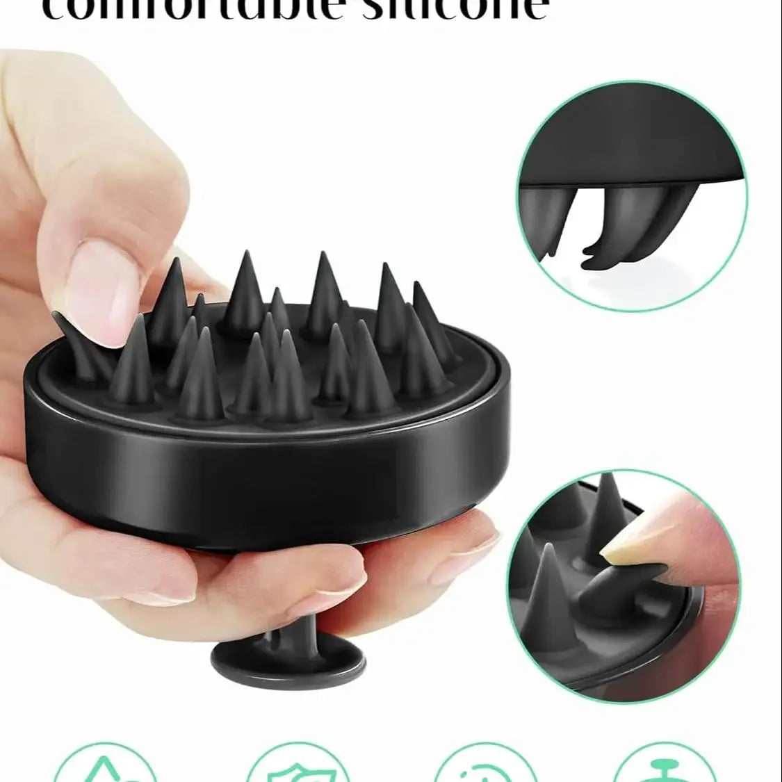 Scalp Massager Hair Growth, Soft Silicone Scalp Scrubber Shampoo Brush for Exfoliation, Dandruff Removal Head Massage Brush - Artigo Importado