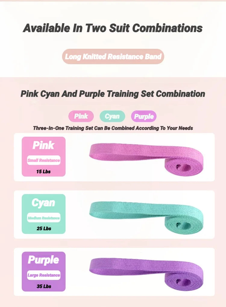 Resistance Bands Set for Working Out Non-Slip Exercise Booty Bands for Women Men Leg and Glutes with Hair Ties and Tape Measure - Artigo Importado