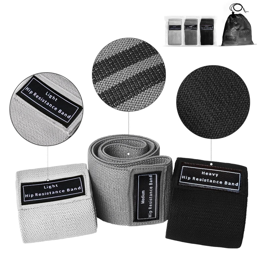 Fabric Resistance Hip Booty Bands Glute Thigh Elastic Workout Bands Squat Circle Stretch Fitness Strips Loops Yoga Gym Equipment - Artigo Importado