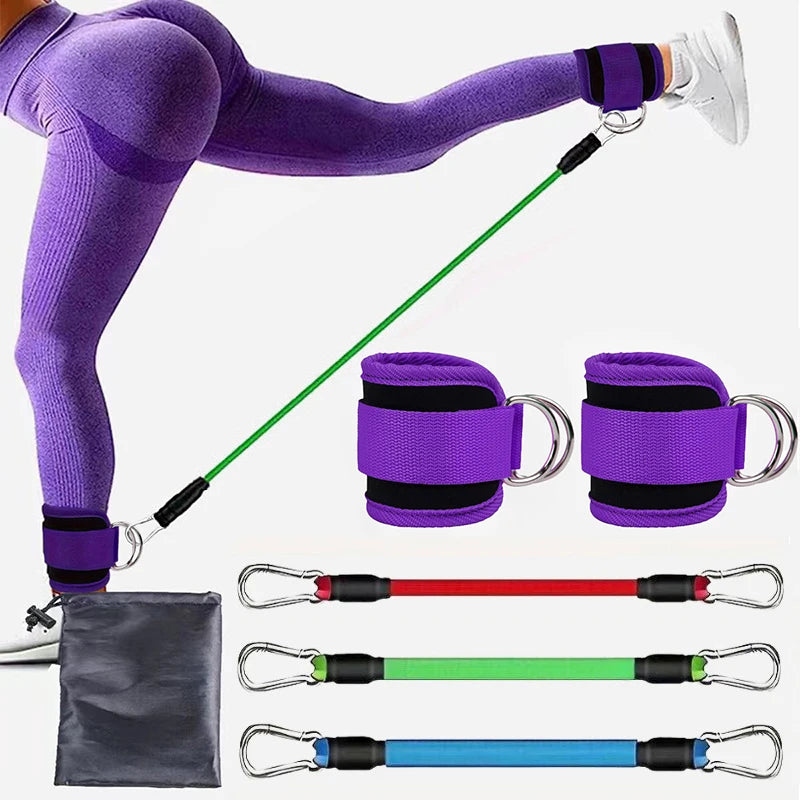 Resistance Band Set Workout Exercise Equipments Ankle Straps Fitness Yoga Elastic Fitness Bands For Home Gym Man And Woman Sport - Artigo Importado