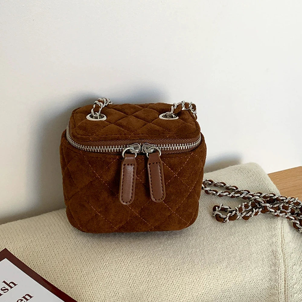 Mini Denim Crossbody Bags for Women 2026 Lingge Chains Shoulder Bag Fashion Brands Box Bag Lipstick Coins Purses and Handbags - Artigo Importado