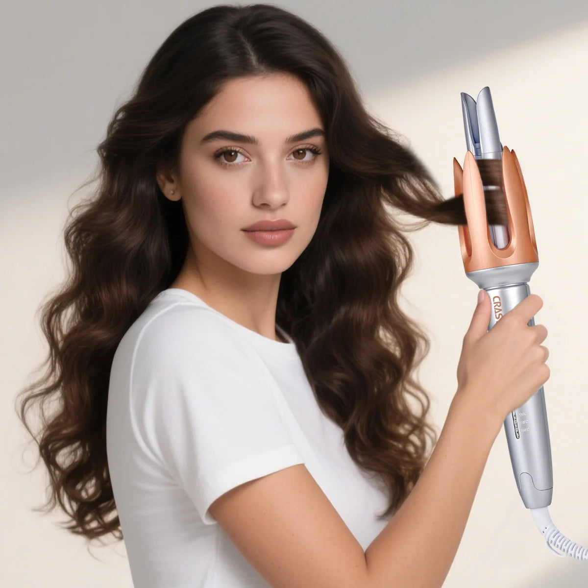 Automatic curling iron with large waves for long-lasting styling without damaging hair. Curling artifact - Artigo Importado