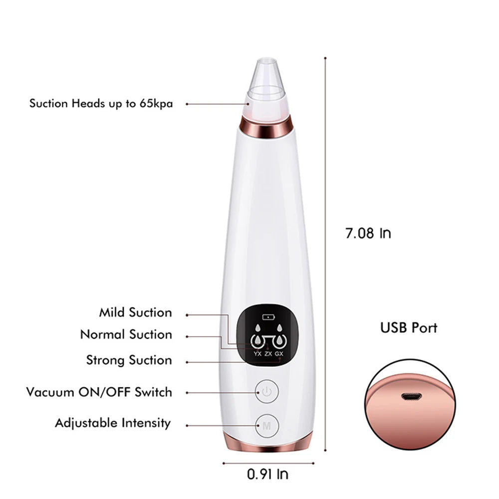 Electric Blackhead Remover Vacuum Acne Cleaner Black Spots Removal Facial Deep Cleansing Pore Cleaner Machine Skin Care Tools - Artigo Importado