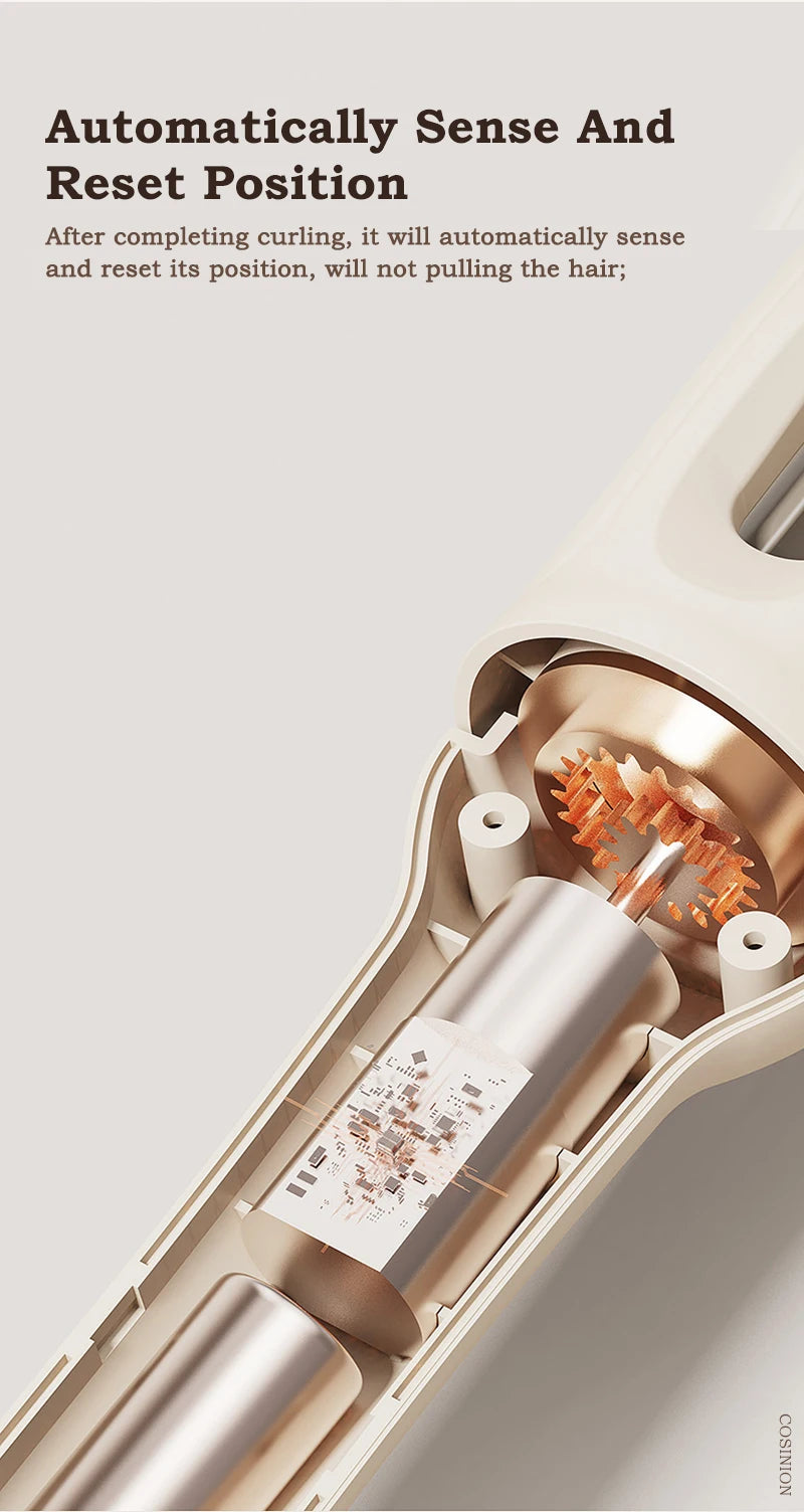 Automatic Hair Curler 28mm Negative Ions Electric Ceramic Curling Hair Stick Rotating Curl Waves Anti-Tangle Curling Iron Styler - Artigo Importado