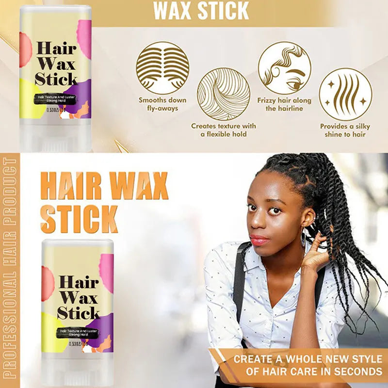Hair Wax Stick For Laying Down Fly Always 1Pcs 15G Hair Pomade Stick Long-Lasting Hair Styling Wax Stick Easy To Use Tiktok Hot - Artigo Importado