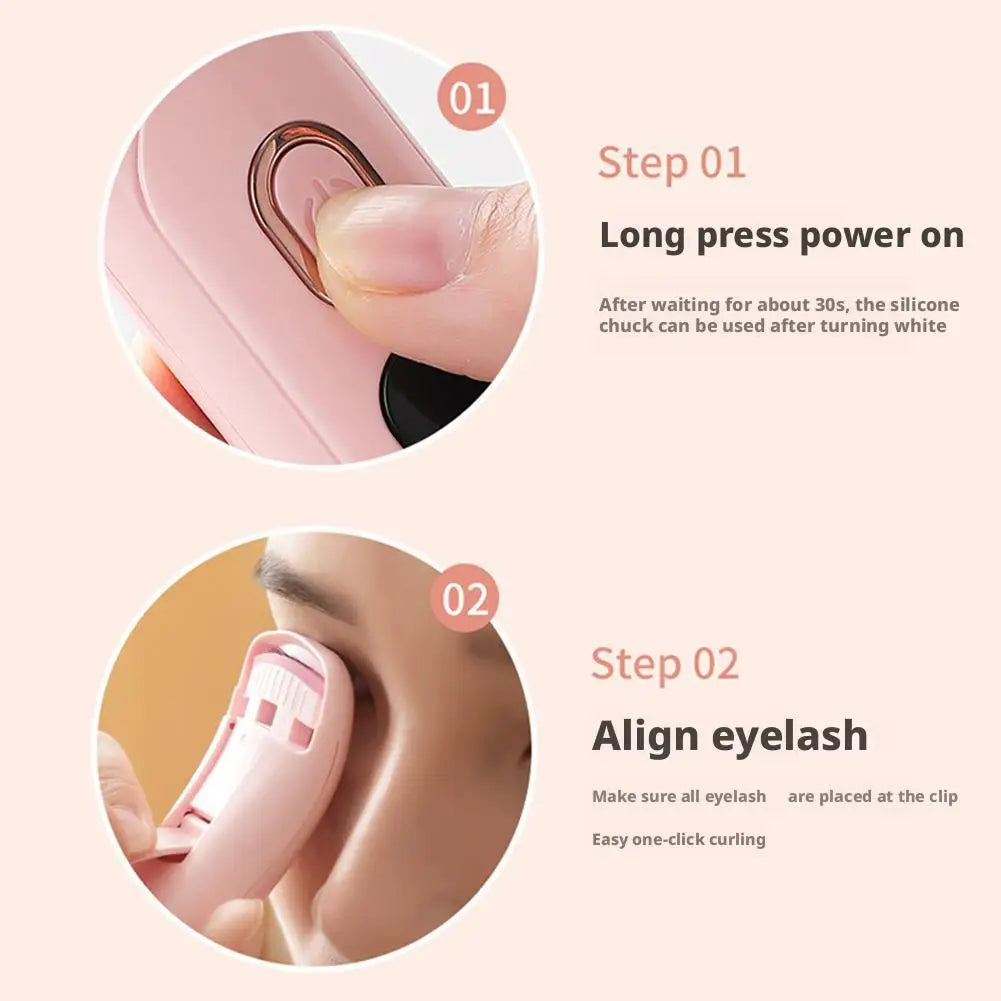 Heat Eyelash Curler Electric Eyelash Curler  Portable Curling Eyelash Eyelash Grafting Long Lasting Makeup Tools - Artigo Importado