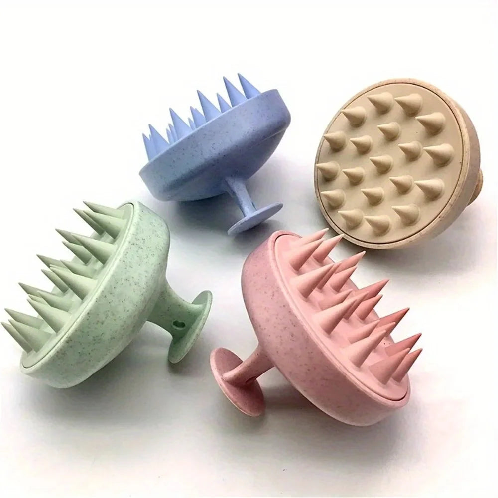 1pc Silicone Shampoo Brush Body Massage Brush Bath Shower Brush Salon Hairdressing Tool Scalp Massage Comb Hair Washing Comb - Artigo Importado