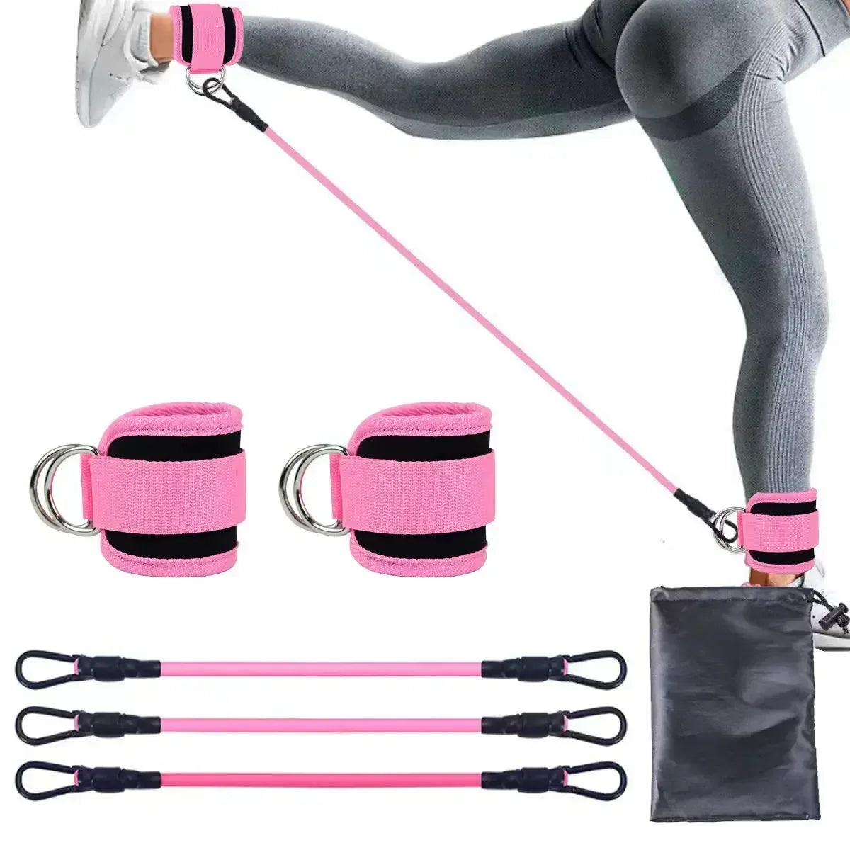 Resistance Band Set Workout Exercise Equipments Ankle Straps Fitness Yoga Elastic Fitness Bands For Home Gym Man And Woman Sport - Artigo Importado
