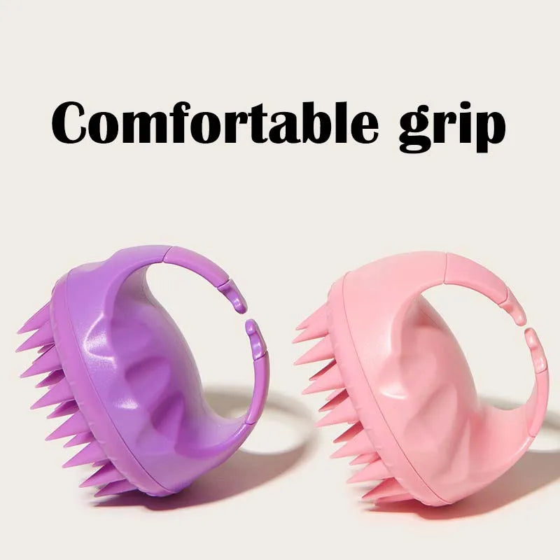 1pc Silicone Scalp Massager Shampoo Brush, for Deep Cleansing & Exfoliating, Scalp Scrubber with Handle for Hair Growth - Artigo Importado