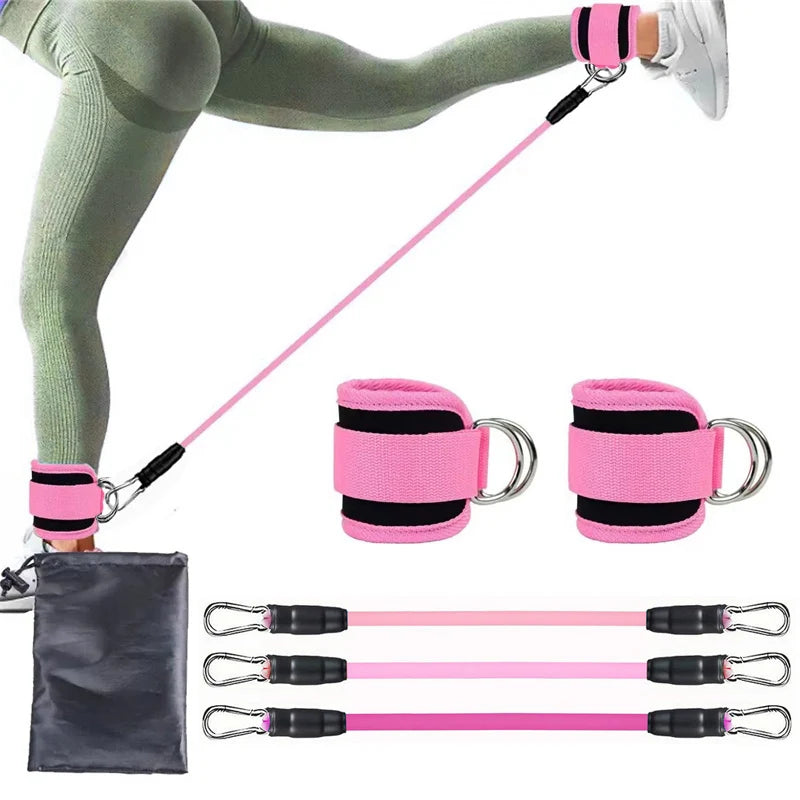 Resistance Band Set Workout Exercise Equipments Ankle Straps Fitness Yoga Elastic Fitness Bands For Home Gym Man And Woman Sport - Artigo Importado