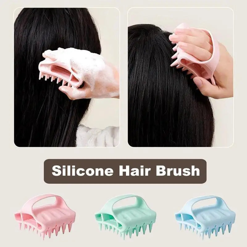 Scalp Massager Shampoo Brush Hair Washing Scalp Brush Soft Silicone Scalp Massager Hair Comb For Dandruff Removal Shampoo Brush - Artigo Importado